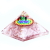 Orgonite Pyramid - Rose Quartz Rainbow Flower of Life - 70 mm