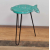 Albasia Wood Fish Stand - Turquoise