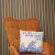 Printed Cotton Cushion Cover - We are Waves - Grey, Blue and Natural