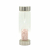 Crystal Infused Glass Water Bottle - Rejuvenating Rose Quartz - Chips