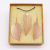 Necklace and Earring Set - Bravery Leaf - Pink Gold